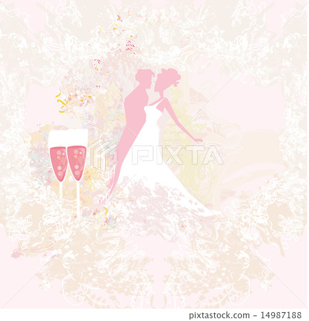 Ballroom wedding couple dancers - invitation card Ballroom wedding couple dancers - invitation card 14987188