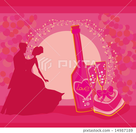 Ballroom wedding couple dancers and champagne Ballroom wedding couple dancers and champagne 14987189
