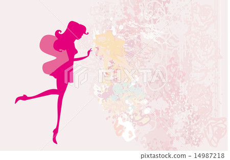 floral background with a beautiful fairy floral background with a beautiful fairy 14987218