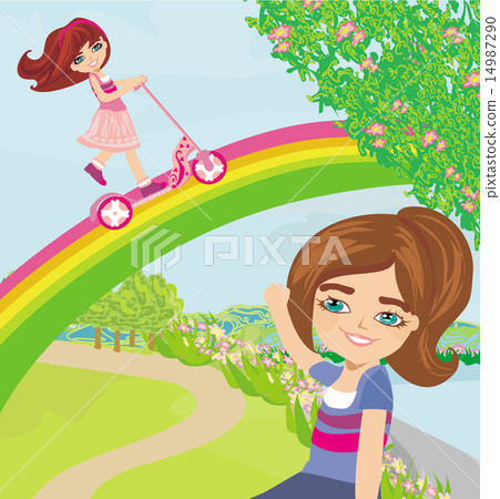 Fun on a rainbow 14987290