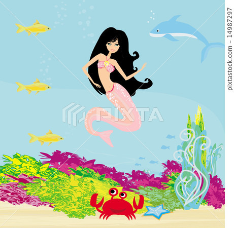 Illustration of a Beautiful mermaid Illustration of a Beautiful mermaid 14987297