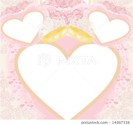 vintage wedding card with rings vintage wedding card with rings 14987336