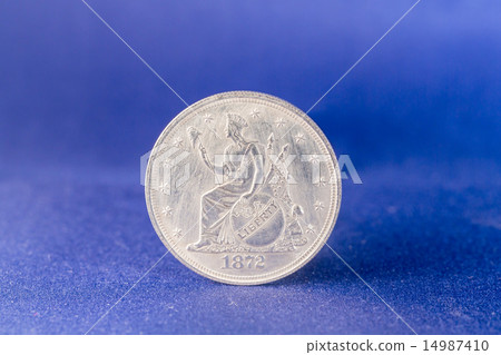 Reverse of silve trade dollar coin from 1872 Reverse of silve trade dollar coin from 1872 14987410