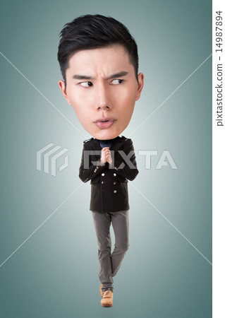 Funny Asian big head man 14987894