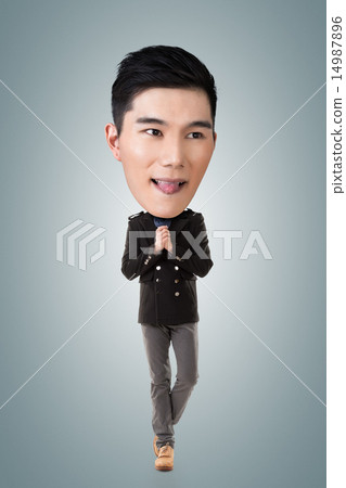Funny Asian big head man 14987896