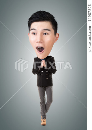 Funny Asian big head man 14987898