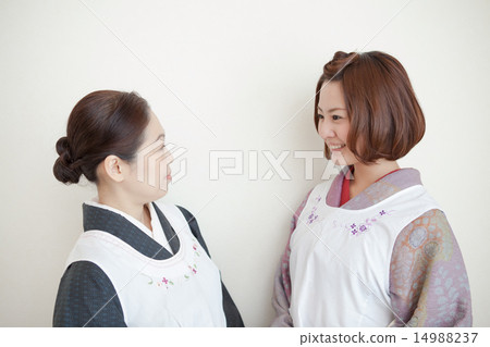 coverall apron, person, mother and child 14988237