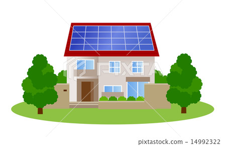 Solar red roof house Solar red roof house 14992322