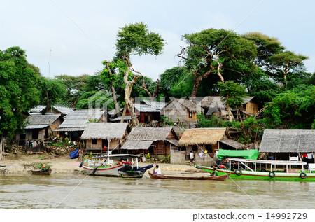 Typical village scene of local Burmese Typical village scene of local Burmese 14992729