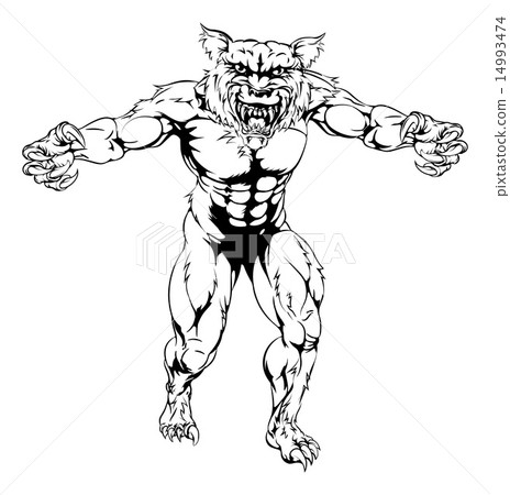 Werewolf wolf scary sports mascot 14993474