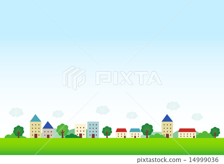 雲浮動的住宅區 14999036