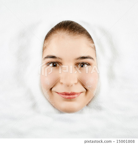 Woman and white sugar Woman and white sugar 15001808