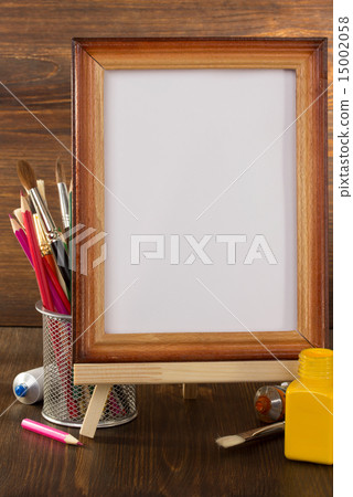picture frame and paints on wood 15002058