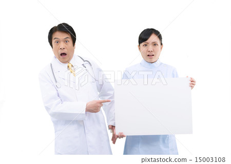 White back image of male doctor and female nurse White back image of male doctor and female nurse 15003108