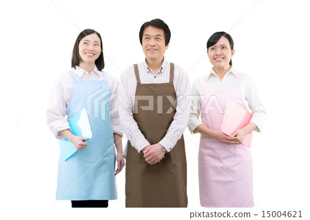 老年人護理幫手-3人的白色後面圖像 15004621