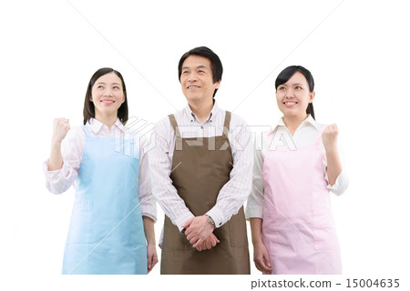 老年人護理幫手-3人的白色後面圖像 15004635