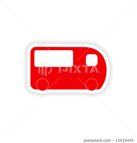 icon sticker realistic design on paper bus 15010495
