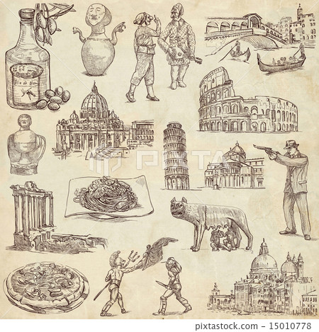 Italy travel - An hand drawn pack Italy travel - An hand drawn pack 15010778