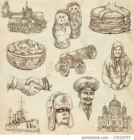 Russia travel - An hand drawn pack 15010797