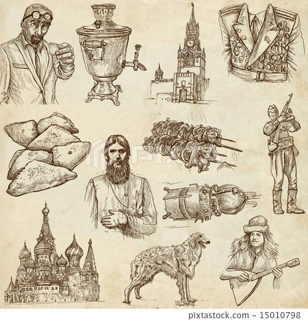 Russia travel - An hand drawn pack 15010798