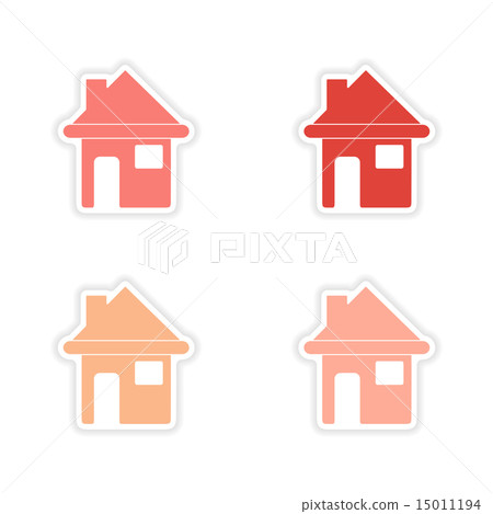 assembly realistic sticker design on paper houses assembly realistic sticker design on paper houses 15011194