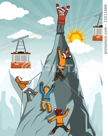 Climbers on the mountain top 15011666