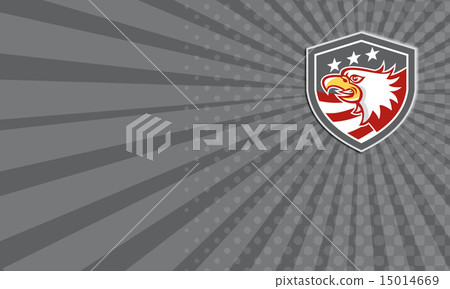 Business card American Bald Eagle Head Flag  Retro 15014669