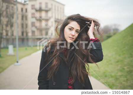 young beautiful long hair model woman young beautiful long hair model woman 15014867