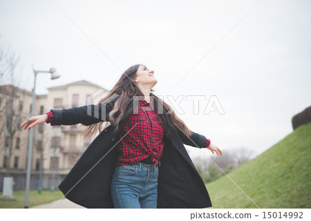 young beautiful long hair model woman young beautiful long hair model woman 15014992