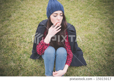 young beautiful long hair model woman 15015017