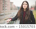 young beautiful long hair model woman 15015703