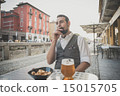 handsome big moustache hipster man 15015705