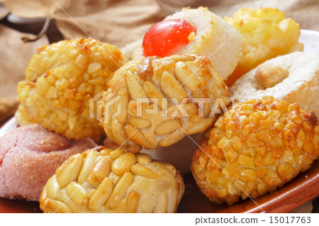 panellets, typical pastries of Catalonia, Spain, eaten in All Sa 15017763