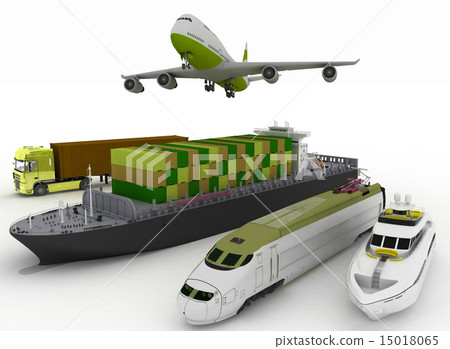 Types of transport on white background Types of transport on white background 15018065