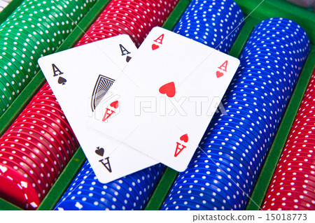 poker chips with ace 15018773