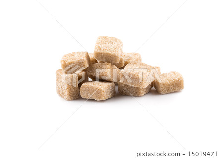 brown sugar cubes isolated 15019471