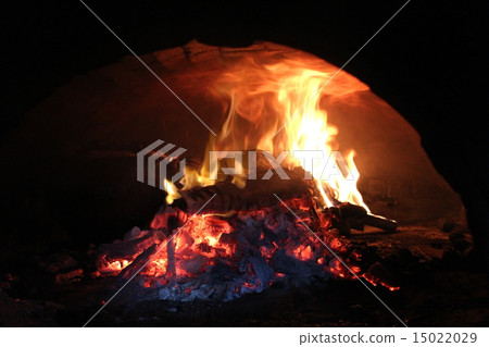 Flame in the furnace with pig-iron 15022029