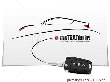 Sketch of silhouette car on white paper 15022443