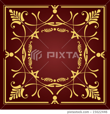 Gold ornament on brown background 15022446