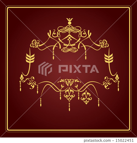 Gold ornament on brown background Gold ornament on brown background 15022451