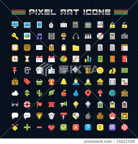 Vector Pixel Art Icons. Oldschool pixel icons 15022588