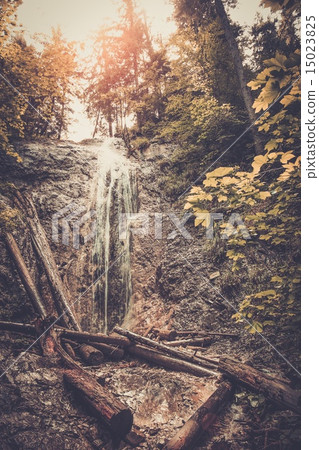 Waterfall in a forest in Slovak Paradise, Slovakia Waterfall in a forest in Slovak Paradise, Slovakia 15023825