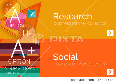 Flat design paper infographic banner set 15024348