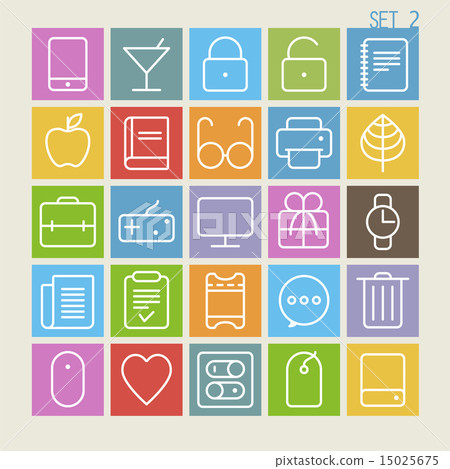 25 Trendy Thin Icons Set 2 15025675