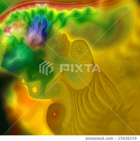 Fantastic fractal as an abstract spray and spray reminiscent of yellow jellyfish in the ocean Fantastic fractal as an abstract spray and spray reminiscent of yellow jellyfish in the ocean 15026259