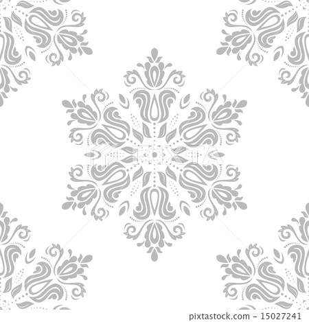 Damask Seamless  Pattern. Orient Grey Background 15027241