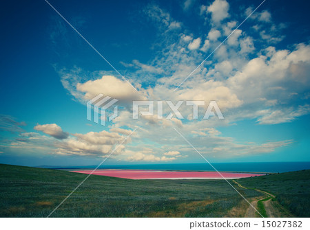 Beautiful pink mud lake Beautiful pink mud lake 15027382