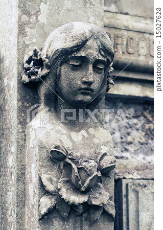 Old statue on grave in the Lychakivskyj cemetery of Lviv, Ukrain Old statue on grave in the Lychakivskyj cemetery of Lviv, Ukrain 15027628