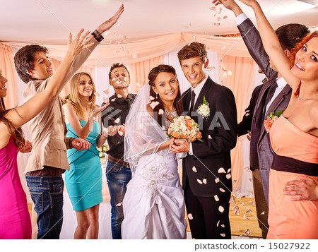 Group people at wedding. 15027922