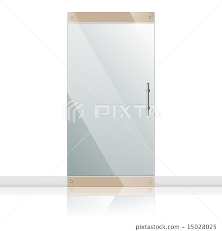 Glass door with chrome silver handles set Glass door with chrome silver handles set 15028025